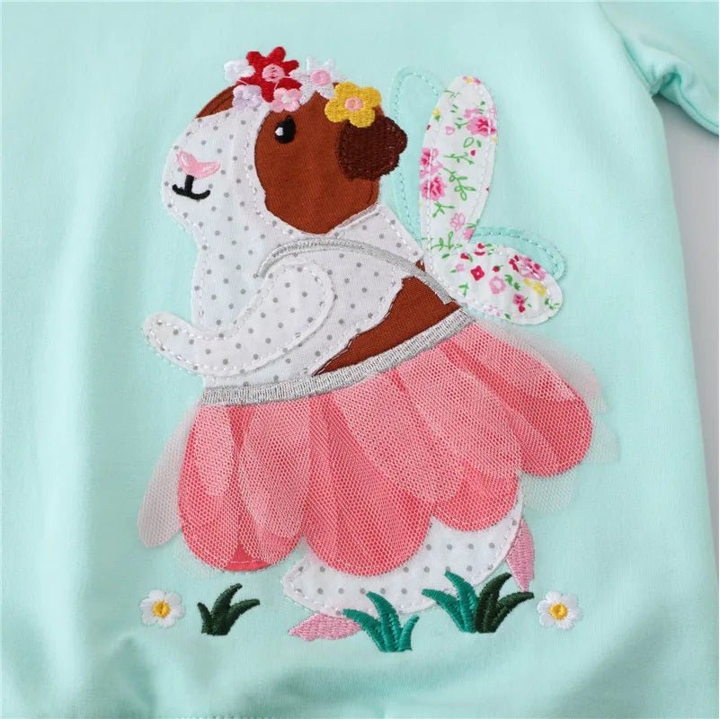 Girls Animal Embroidery Pullover - itzy bitsy
