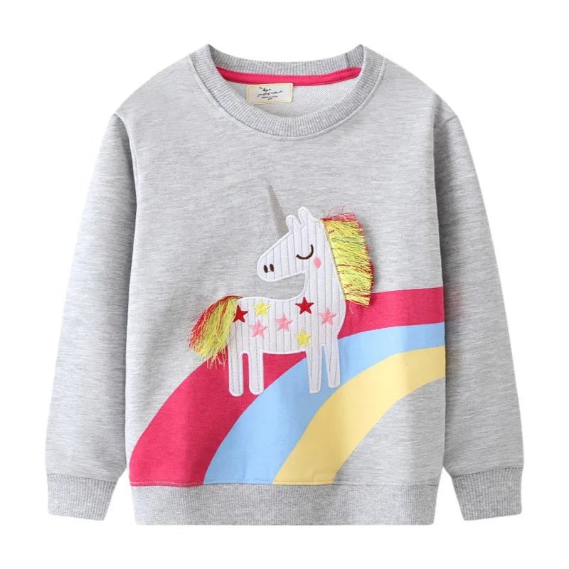 Girls Animal Embroidery Pullover - itzy bitsy