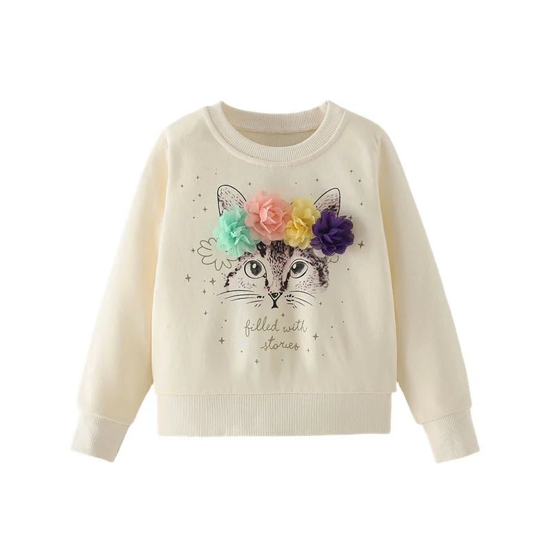 Girls Animal Embroidery Pullover - itzy bitsy