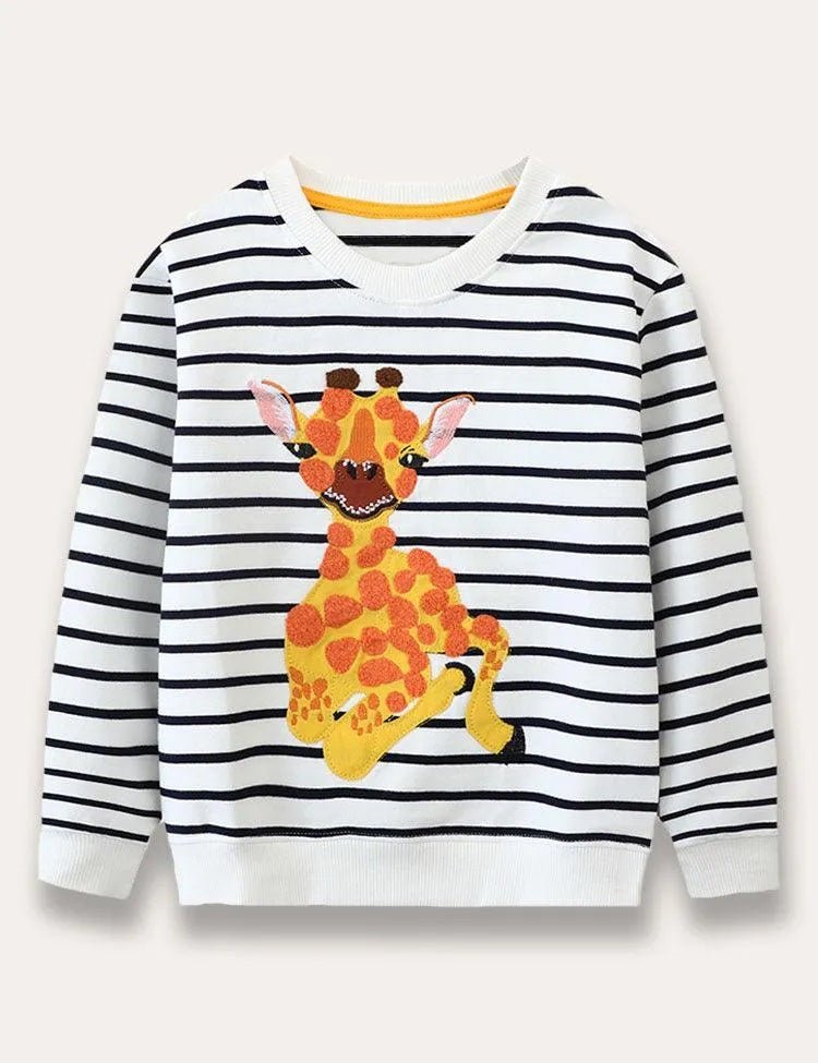 Girls Animal Embroidery Pullover - itzy bitsy