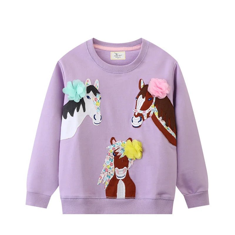 Girls Animal Embroidery Pullover - itzy bitsy