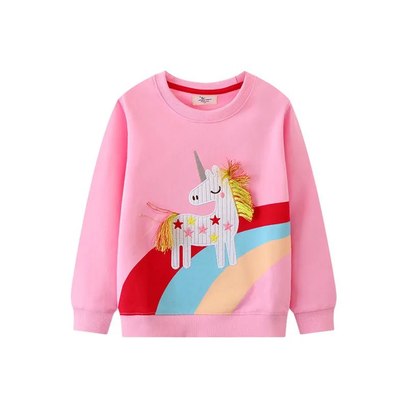 Girls Animal Embroidery Pullover - itzy bitsy