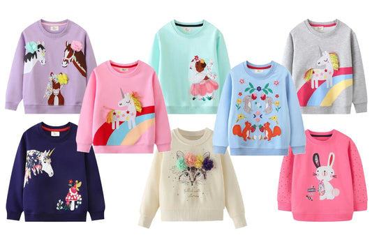 Girls Animal Embroidery Pullover - itzy bitsy
