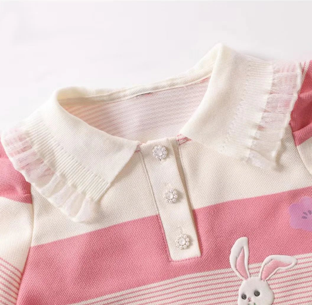 Girls Bunny Polo Shirt Dress - itzy bitsy
