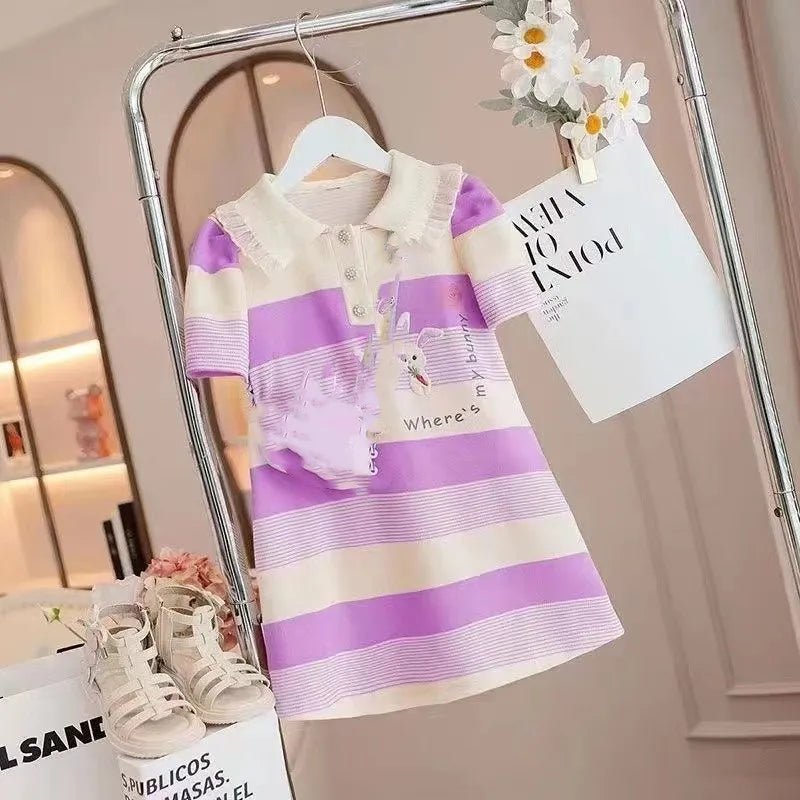 Girls Bunny Polo Shirt Dress - itzy bitsy