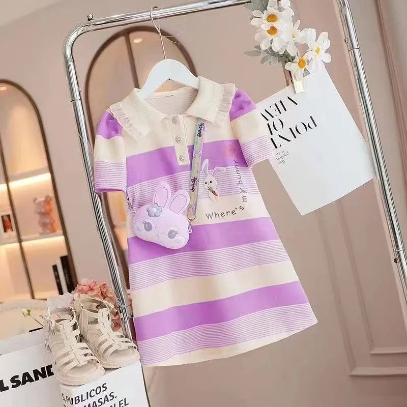 Girls Bunny Polo Shirt Dress - itzy bitsy