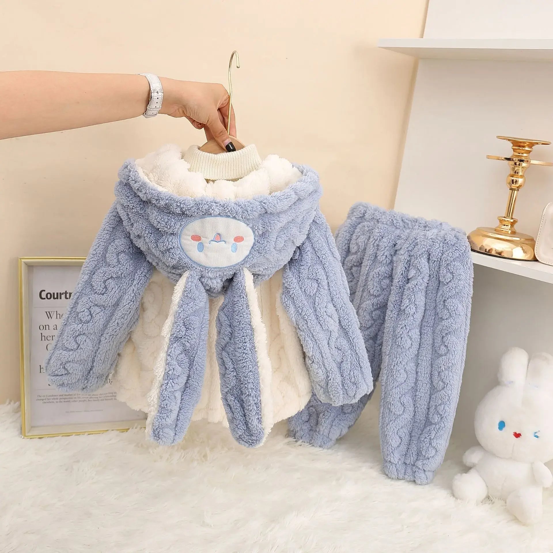 Girls Cinnamorol Hooded Fleece Pajamas Set - itzy bitsy