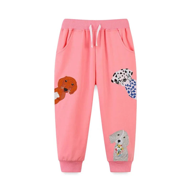 Girls Colorful Embroidery Trackpants - itzy bitsy