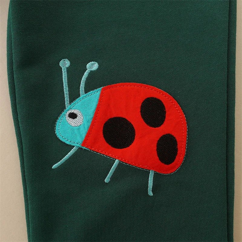 Girls Colorful Embroidery Trackpants - itzy bitsy