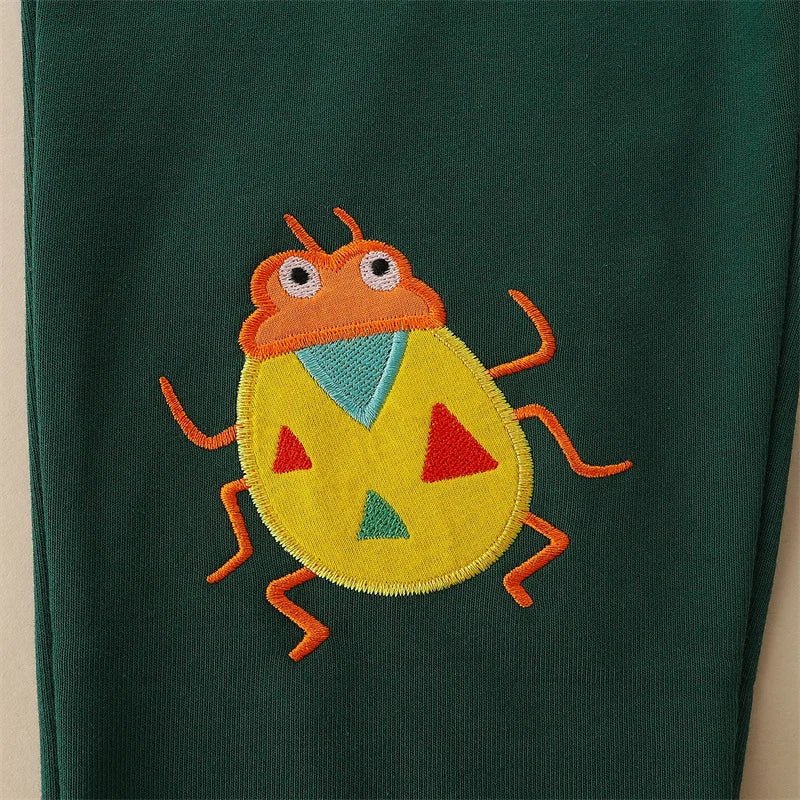 Girls Colorful Embroidery Trackpants - itzy bitsy