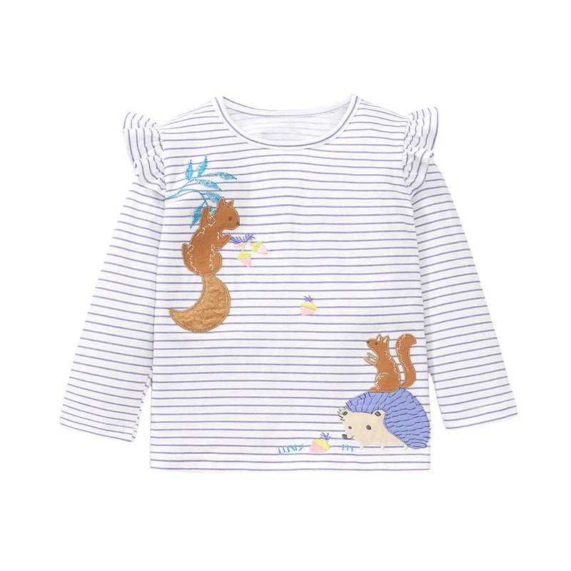 Girls Cute Applique Long Sleeve - itzy bitsy