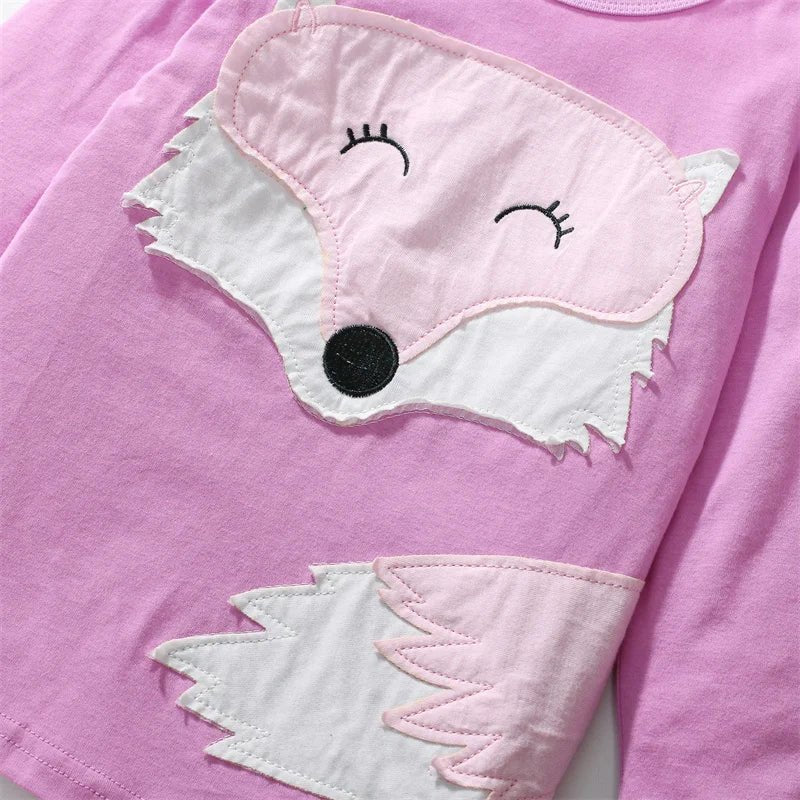 Girls Cute Applique Long Sleeve - itzy bitsy