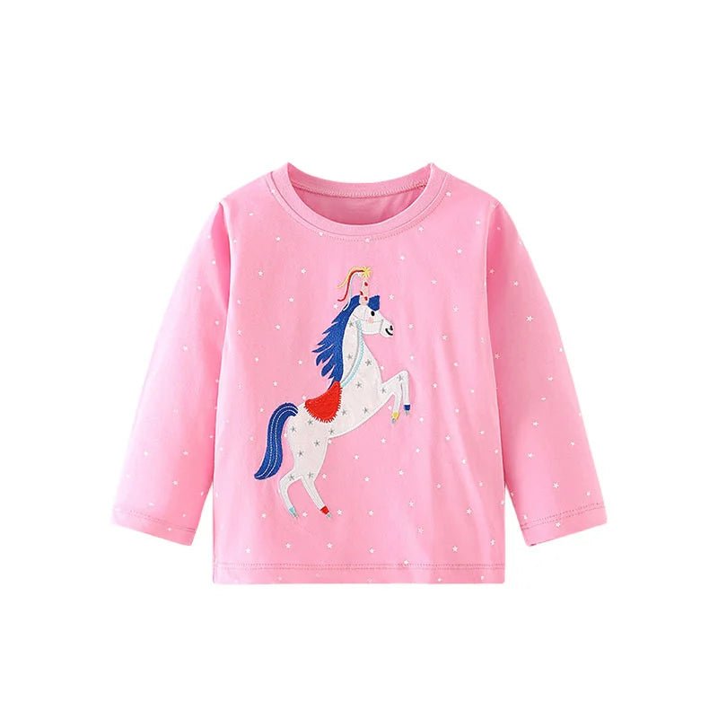 Girls Cute Applique Long Sleeve - itzy bitsy