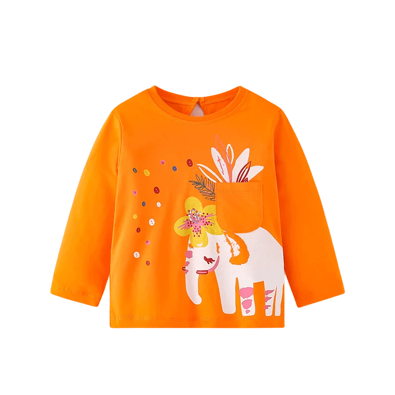 Girls Cute Applique Long Sleeve - itzy bitsy