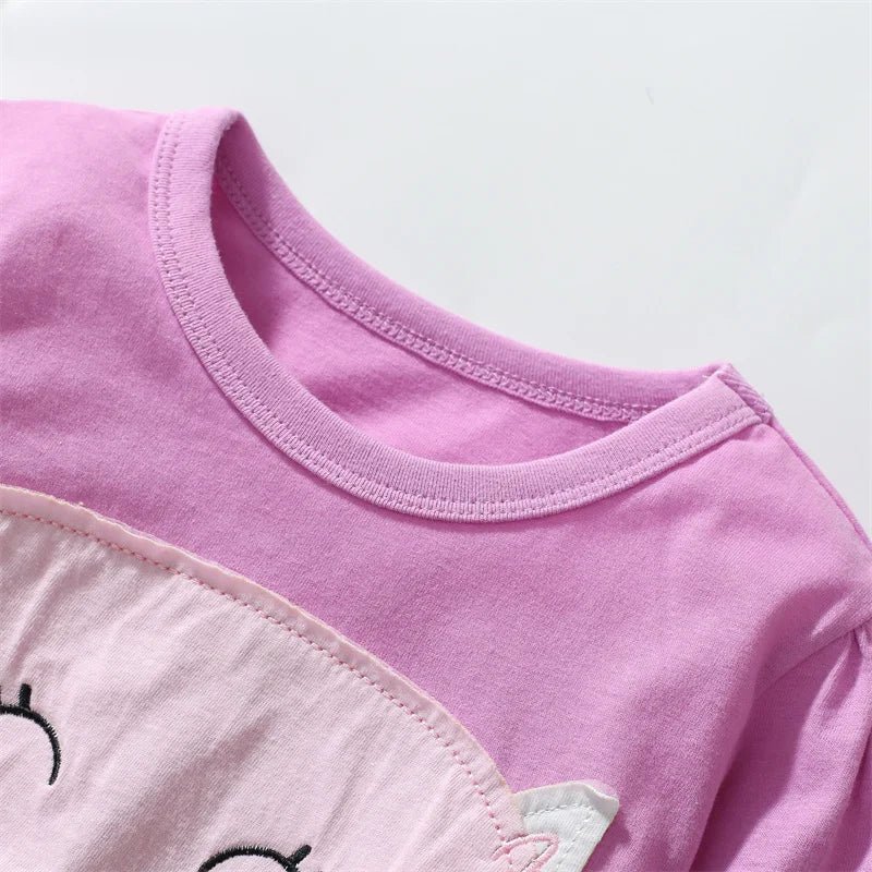 Girls Cute Applique Long Sleeve - itzy bitsy