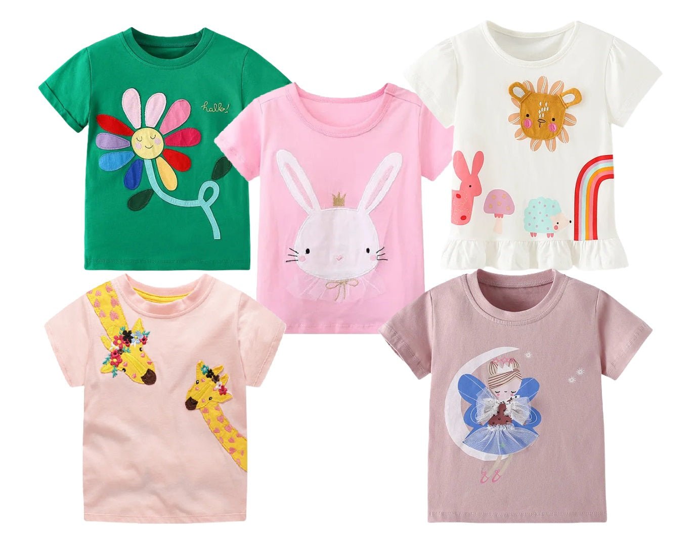 Girls Embroidered T Shirts - itzy bitsy