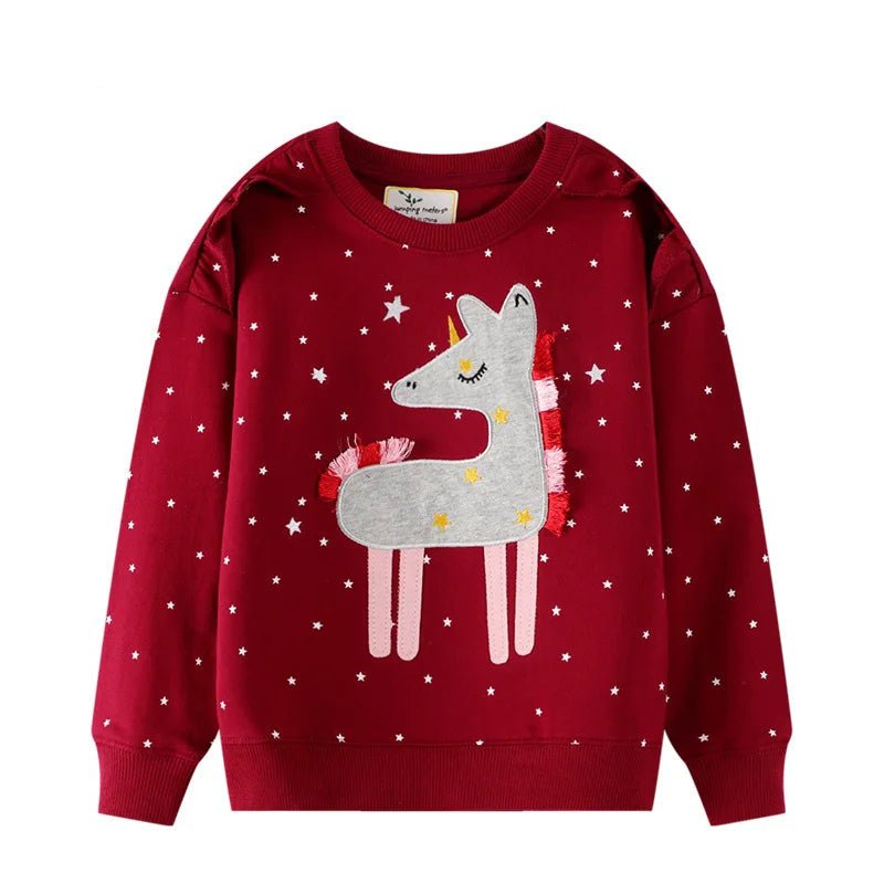 Girls Embroidery Unicorn Sweaters - itzy bitsy