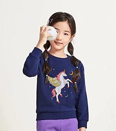 Girls Embroidery Unicorn Sweaters - itzy bitsy
