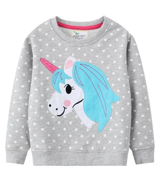 Girls Embroidery Unicorn Sweaters - itzy bitsy