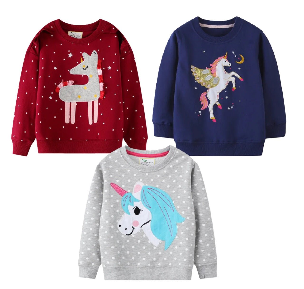 Girls Embroidery Unicorn Sweaters - itzy bitsy