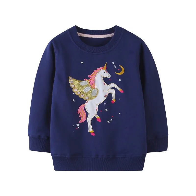 Girls Embroidery Unicorn Sweaters - itzy bitsy