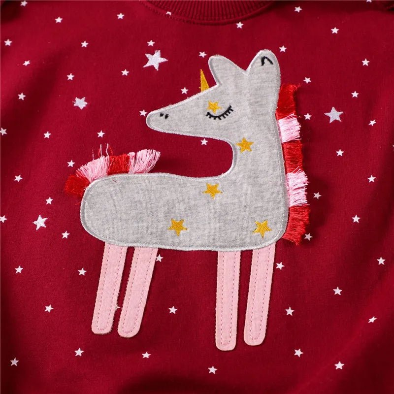 Girls Embroidery Unicorn Sweaters - itzy bitsy