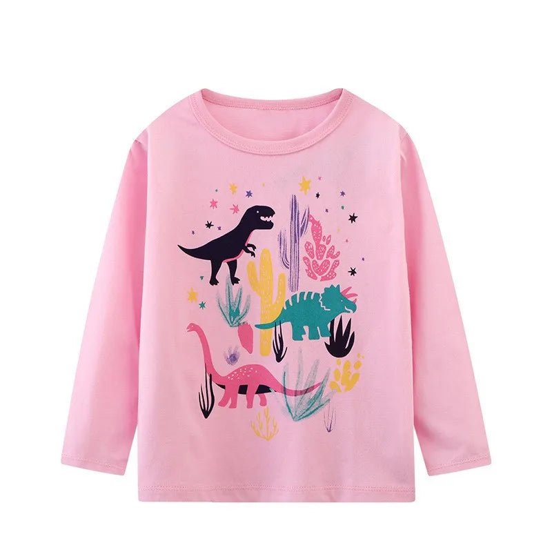 Girls Long Sleeve Cute Print Tee - itzy bitsy