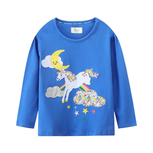 Girls Long Sleeve Cute Print Tee - itzy bitsy