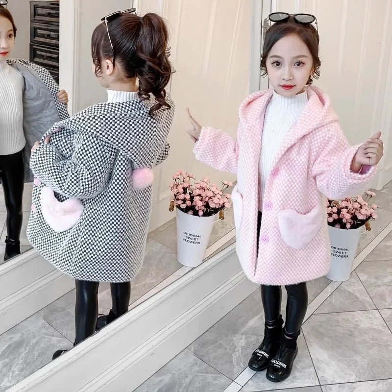 Girls Mink Velvet Woolen Coat 3 - 14Y - itzy bitsy