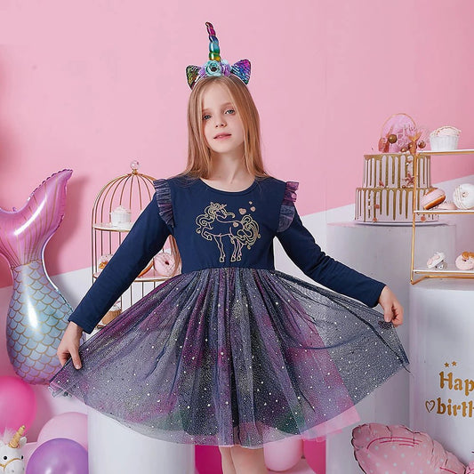 Girls Ruffles Long Sleeve Dress - itzy bitsy