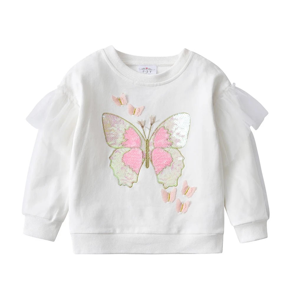 Girls Sequined Butterfly Sweatshirt - itzy bitsy