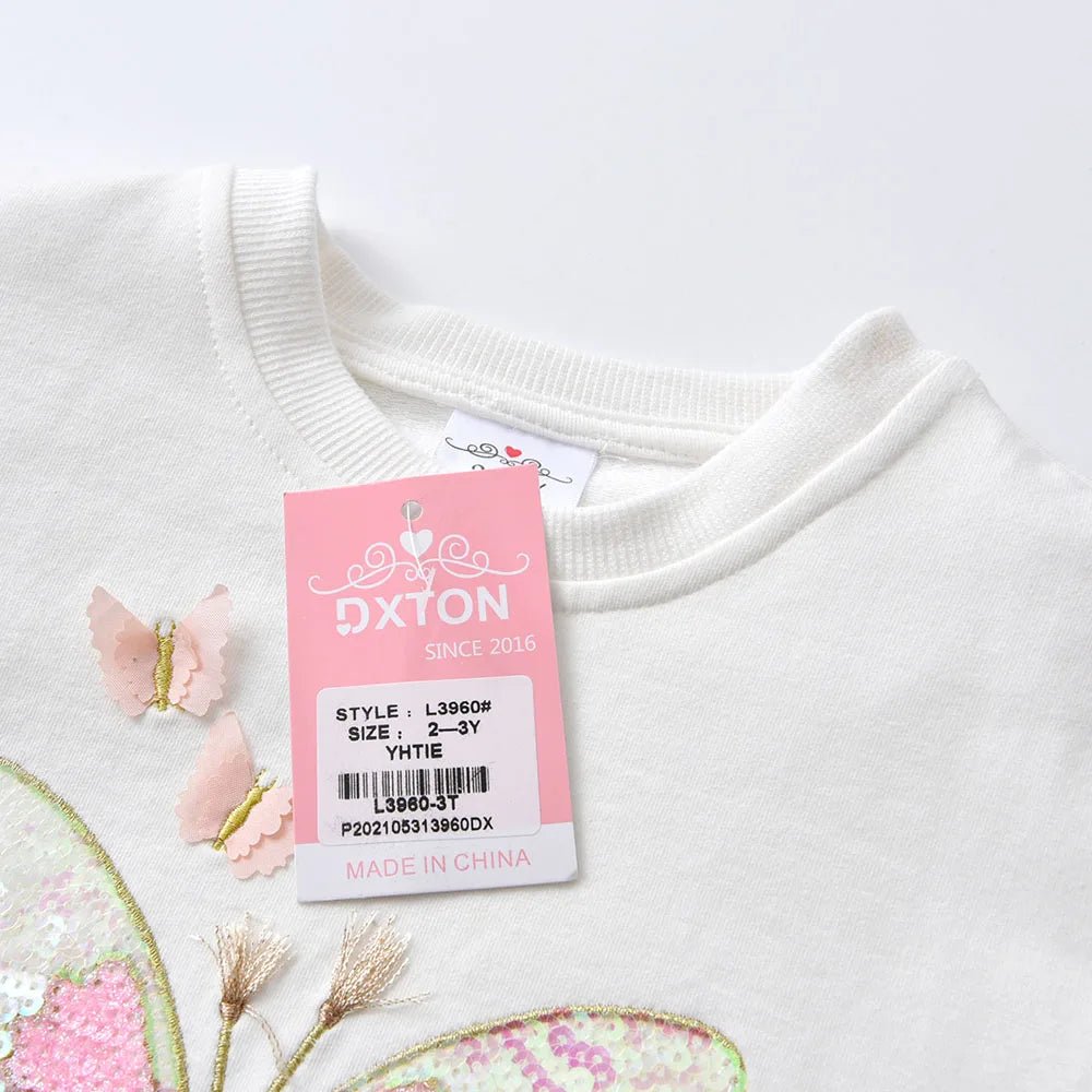 Girls Sequined Butterfly Sweatshirt - itzy bitsy