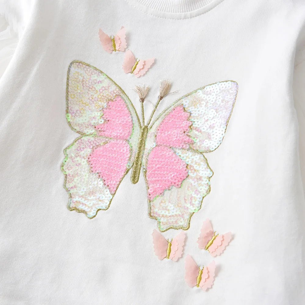Girls Sequined Butterfly Sweatshirt - itzy bitsy
