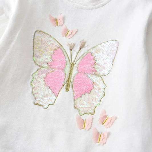 Girls Sequined Butterfly Sweatshirt - itzy bitsy