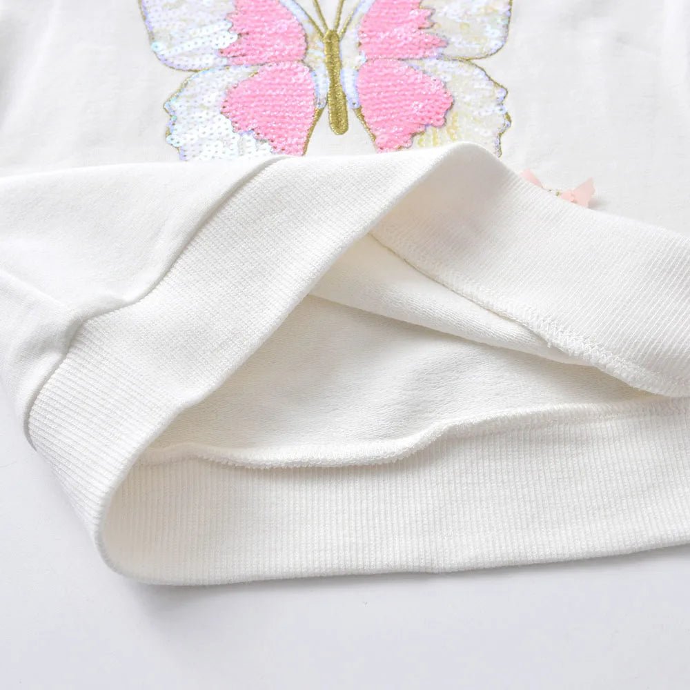 Girls Sequined Butterfly Sweatshirt - itzy bitsy