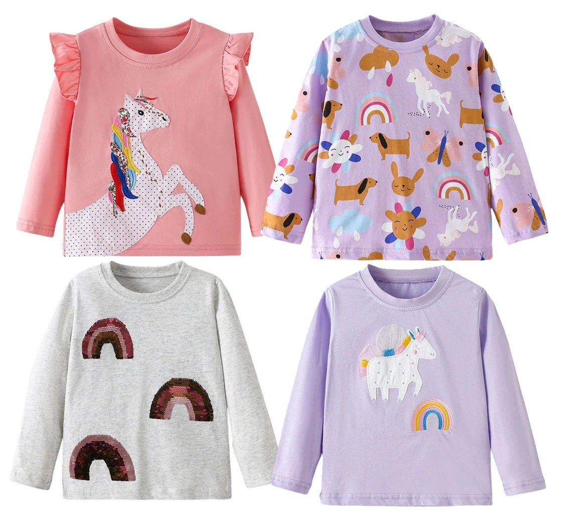 Girls Unicorn Rainbow Long Sleeve - itzy bitsy