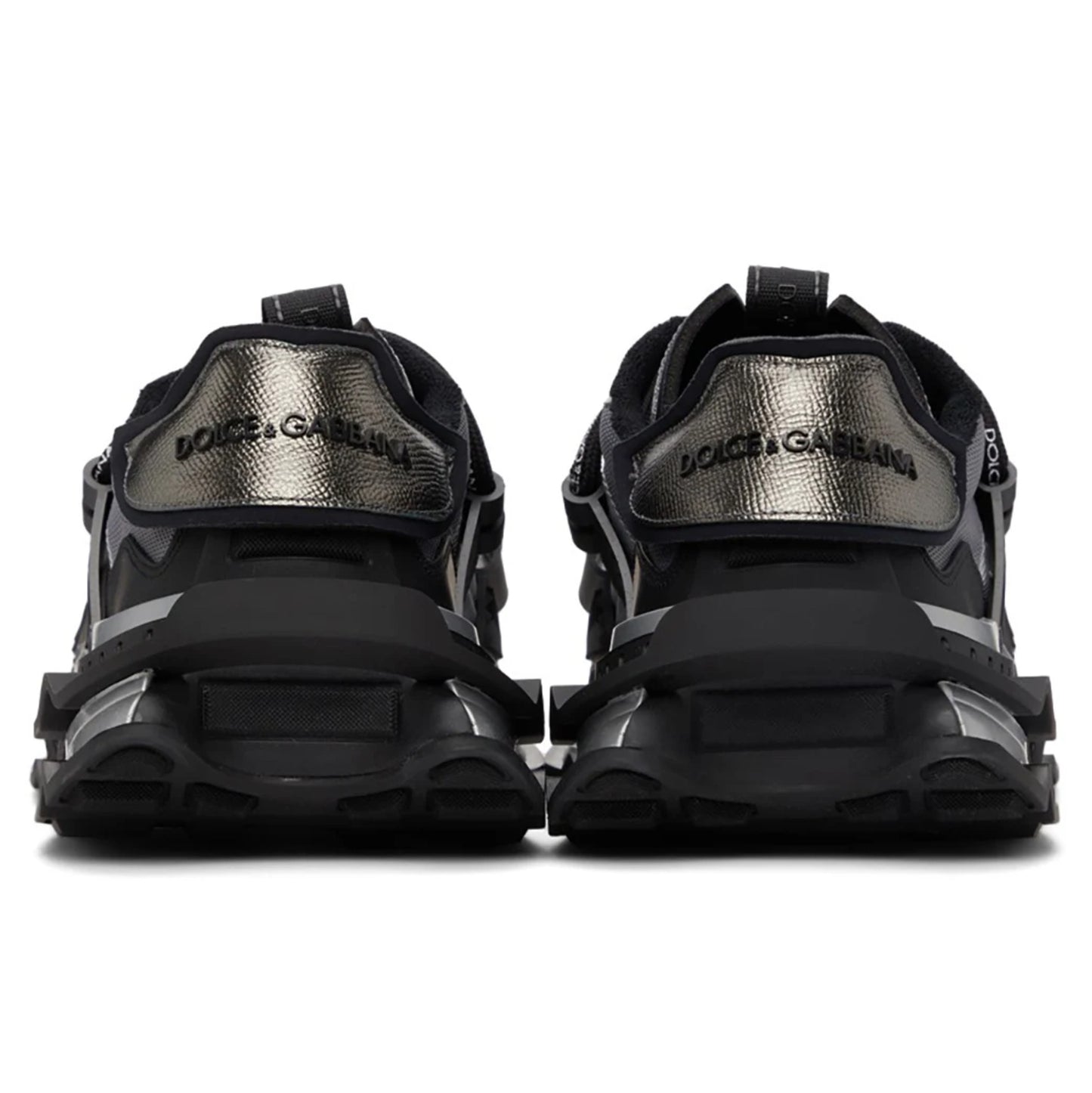 D&G Designer Inspired Space Sneakers - Black Silver
