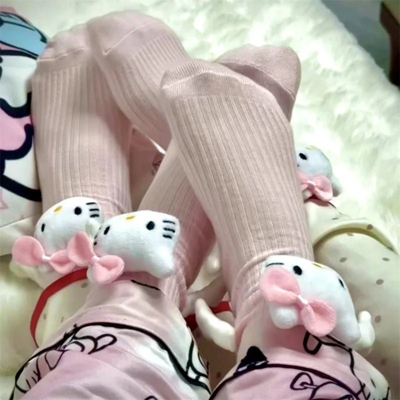 Hello Kitty Pink Socks with Magnetic Hand on Hand - itzy bitsy