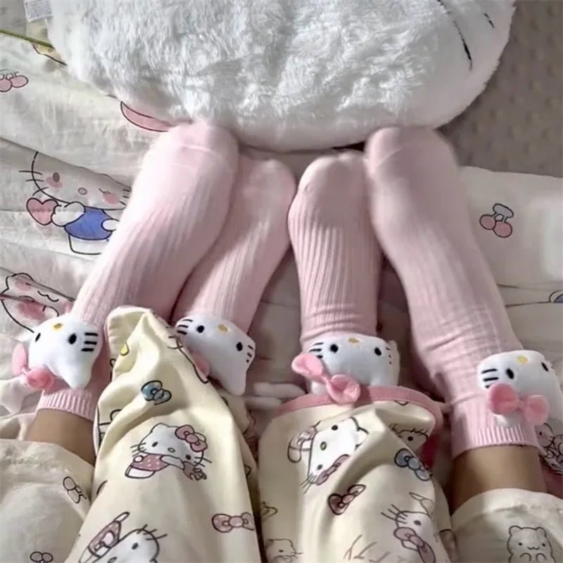 Hello Kitty Pink Socks with Magnetic Hand on Hand - itzy bitsy