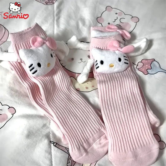 Hello Kitty Pink Socks with Magnetic Hand on Hand - itzy bitsy