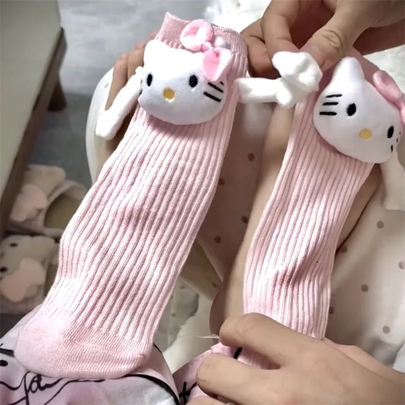 Hello Kitty Pink Socks with Magnetic Hand on Hand - itzy bitsy