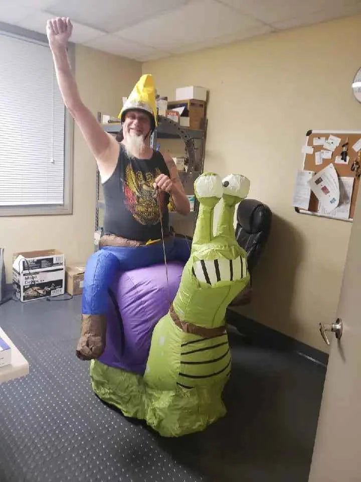 Inflatable Snail Ride Costume - itzy bitsy