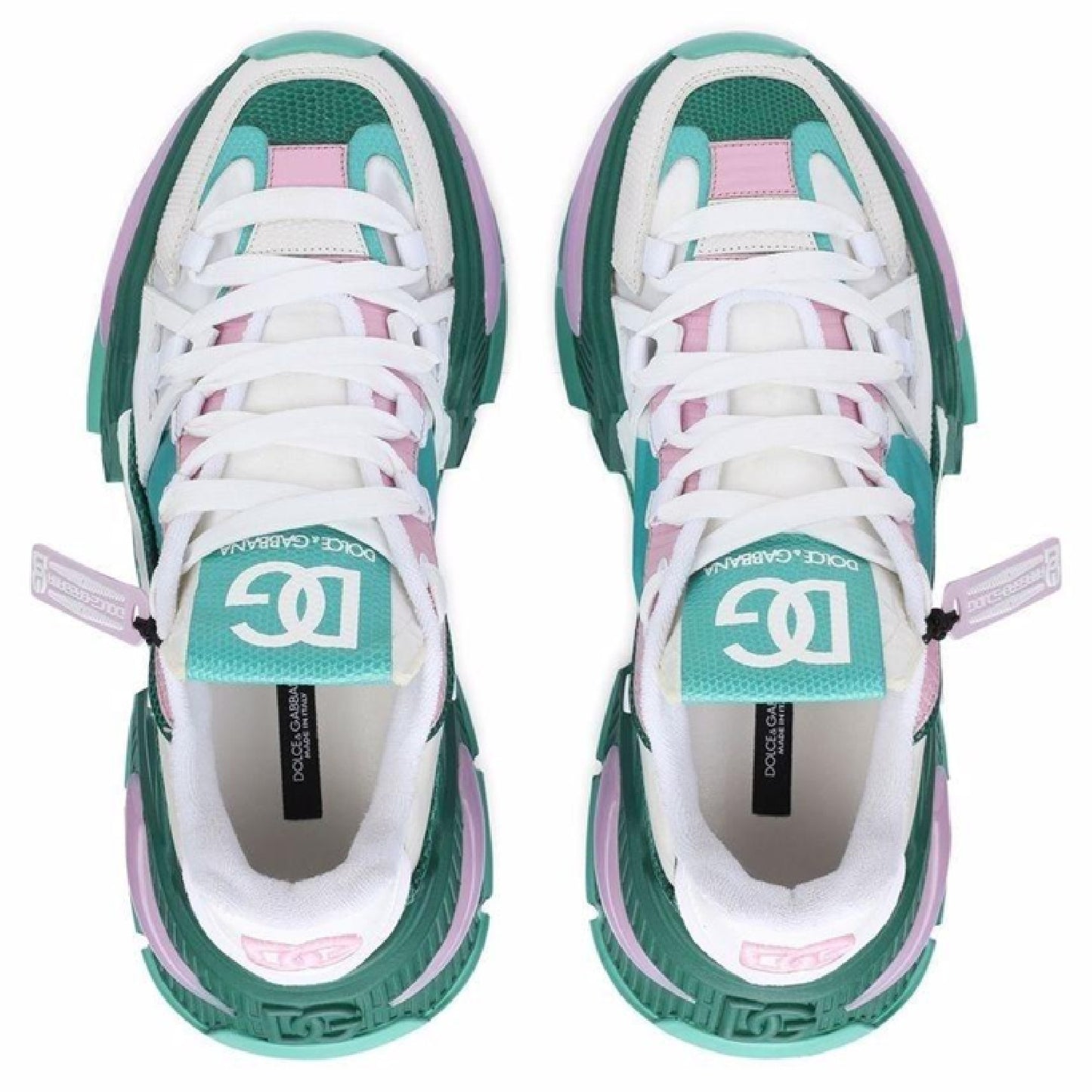 D&G Designer Inspired Air Master Sneakers Women | Green-Pink