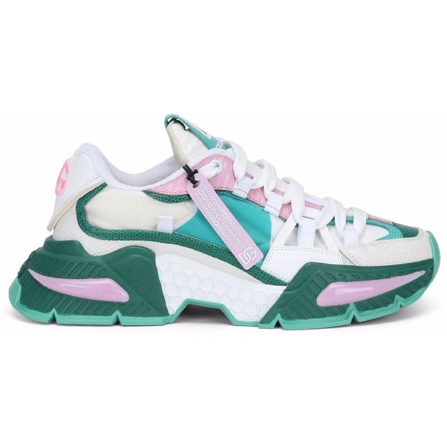 D&G Designer Inspired Air Master Sneakers Women | Green-Pink