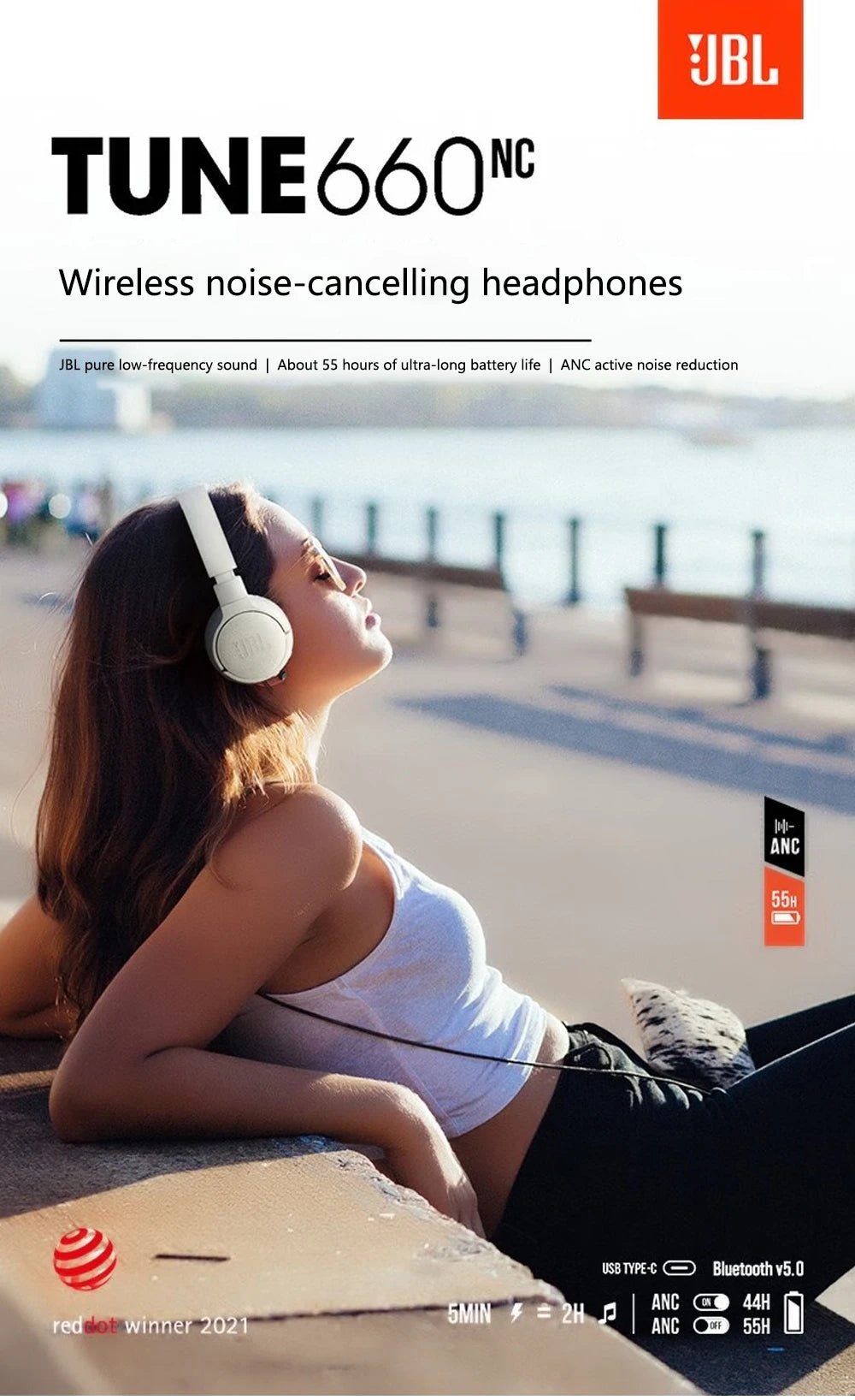 JBL Tune 660NC Wireless Headphones with Mic - itzy bitsy