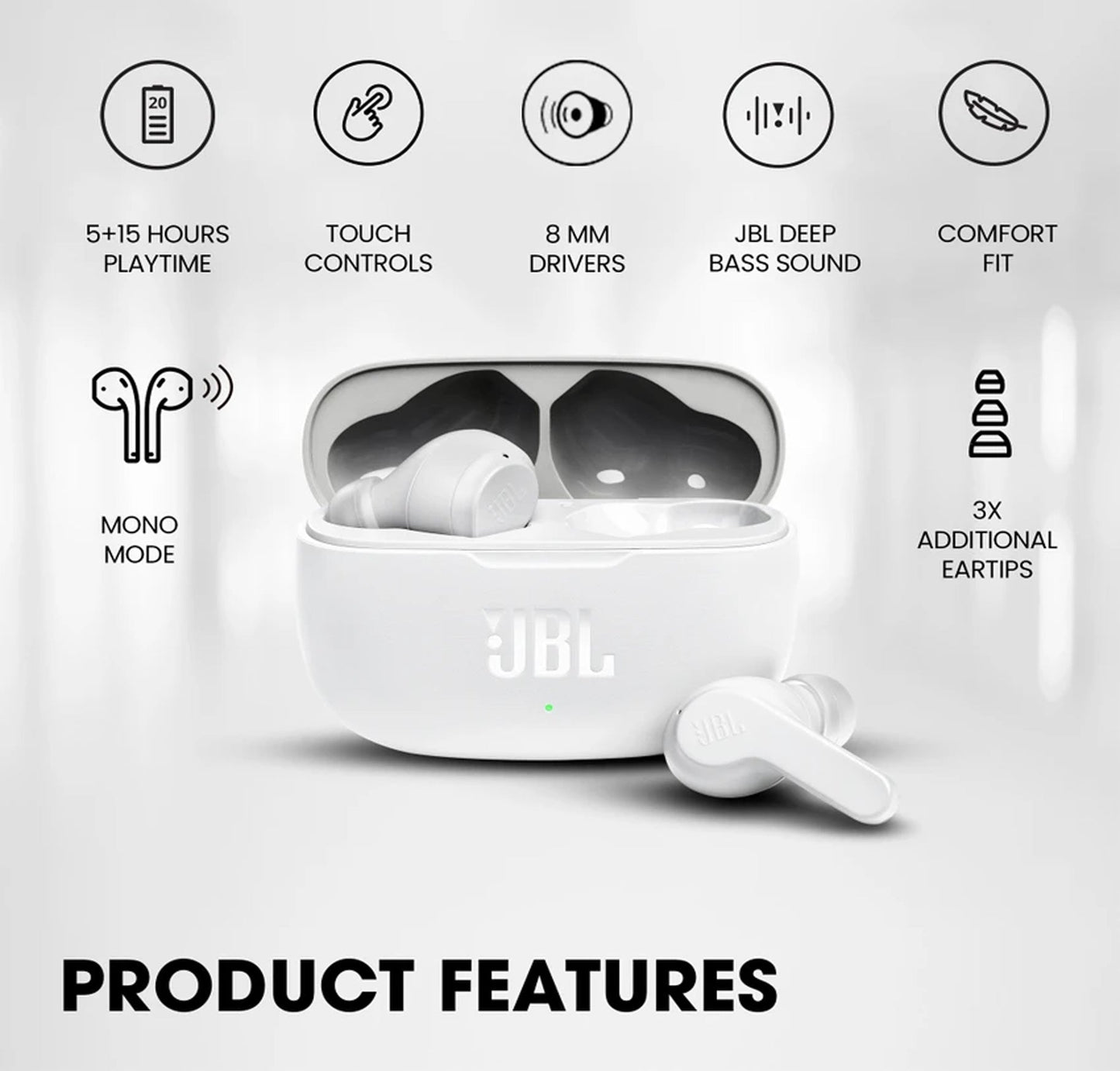 JBL Wave 200TWS Wireless Earphone with Mic - itzy bitsy