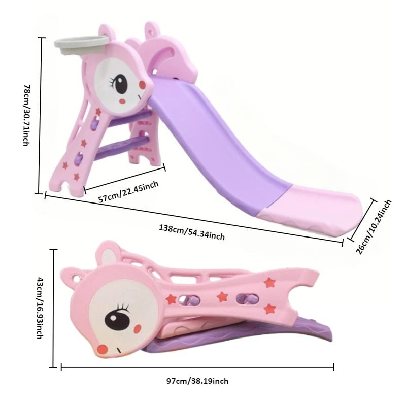 Kids Freestanding Slides with Basketball Hoop - itzy bitsy