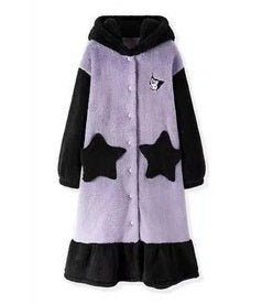 Kuromi Soft & Thick Coral Fleece Robe - itzy bitsy