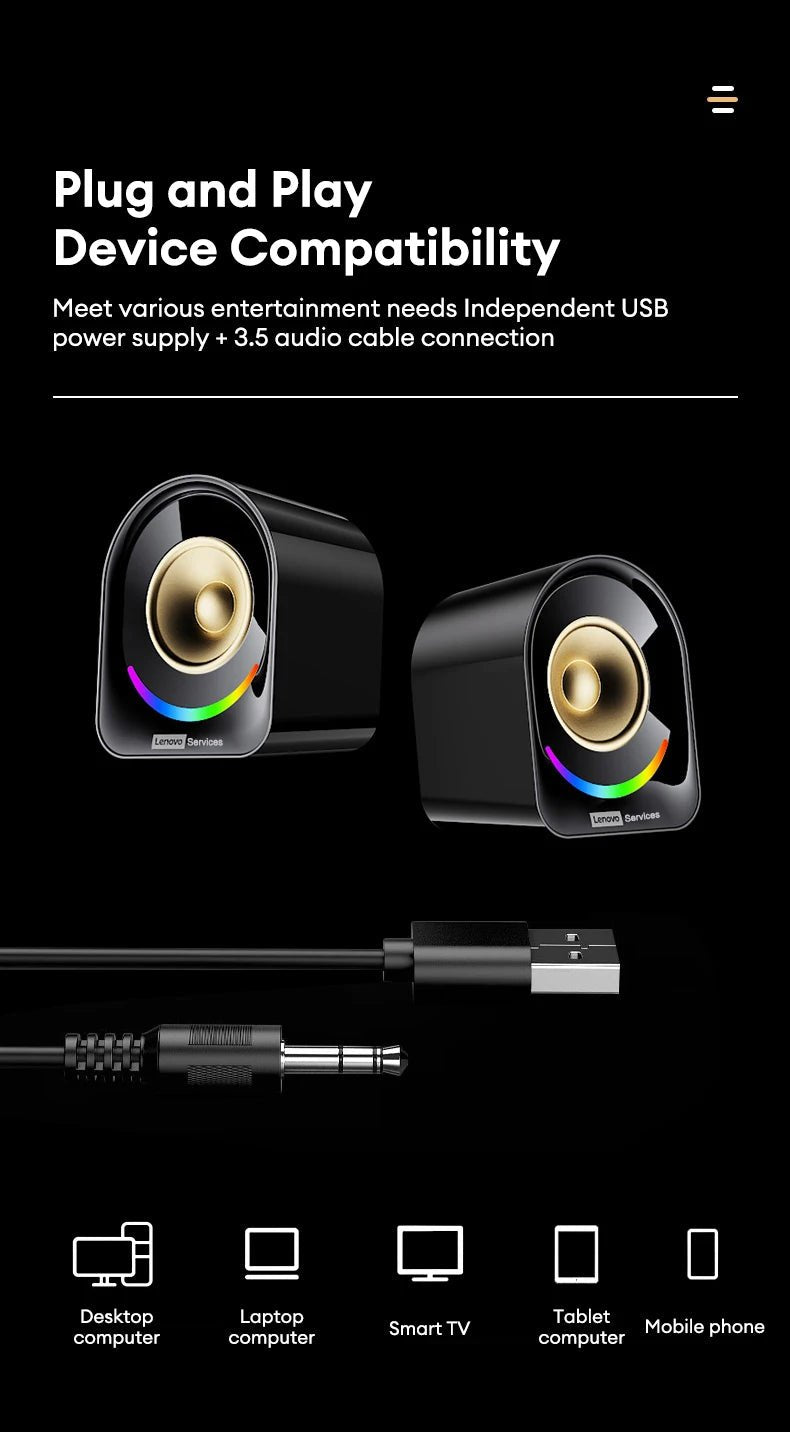 Lenovo A02 Audio Player Wireless Bluetooth Speaker HIFI Surround Sound For Phone & Computer - itzy bitsy