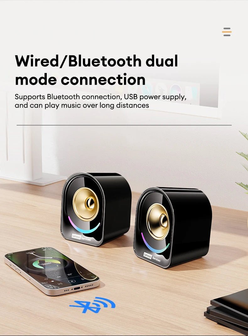 Lenovo A02 Audio Player Wireless Bluetooth Speaker HIFI Surround Sound For Phone & Computer - itzy bitsy